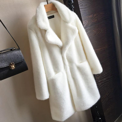 Winter Woman's Cotton Wool Coat Winter Cold warm Long sleeve fur jacket Trend Large size Fur coat