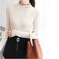 Women Embroidered turtleneck sweater long sleeve Pullover slim tight-fitting jumper top winter