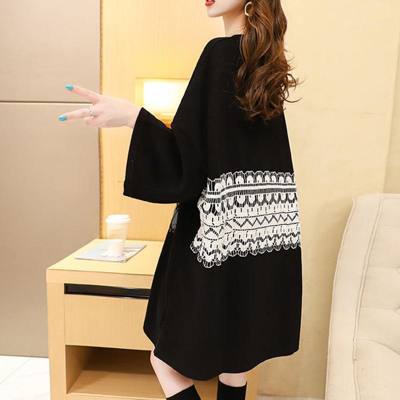 Autumn Mid-length Sweater for Female Students All-match Loose Top Large Size Women's Fashion Jacket