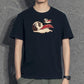 Panda Print Short-sleeved Men's Simple Casual Bottoming Shirt Student T-shirt Trendy Small Fresh Boys Half-sleeved