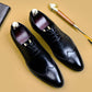 High-end Leather Shoes Pointed Toe Men's Business Leather Shoes Classic Black Brogue Men's Shoes Leather Wedding Shoes