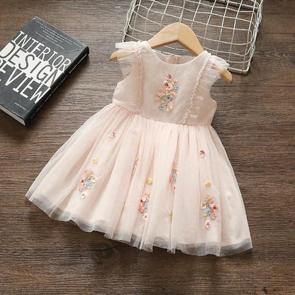 Girls Dress Children's Clothing Mesh Summer Dress Baby Girl Sleeveless Summer Girl Breathable Princess Skirt Tutu Skirt