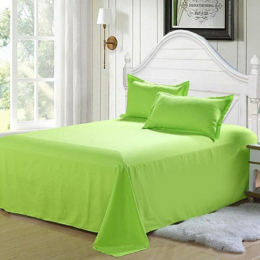 Pure Green Four-piece Fruit Green Bed Sheet Duvet Cover Simple Plain Five-element Color Bedding