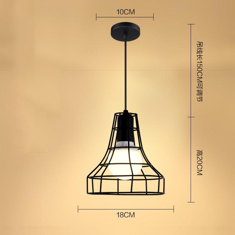 Retro Industrial Iron Cage Chandelier Hanging Lights LED Pendant Lamps for Kitchen Living Room
