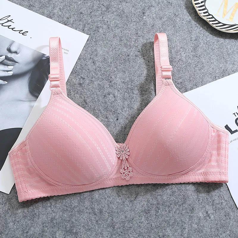 Women's Sexy Thin Section Light Weight Large Size Breathable No Steel Ring Gathered Comfortable Anti-sagging Anti-glare Side-receiving Breast Bra