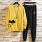 Top/suit Long-sleeved Suit Men's Jacket Spring and Autumn Pullover Sweater Tide Brand T-shirt Large Size Student Sports Casual Long Pants