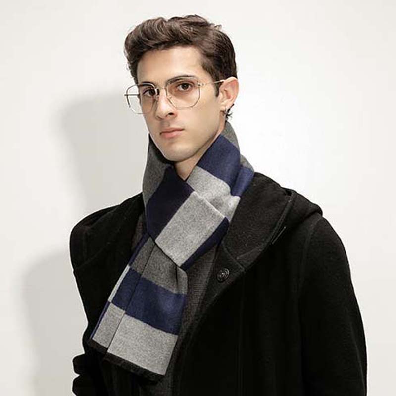 Wool Scarf Men's Winter All-match Scarf Windproof and Warm Scarf