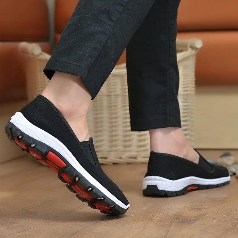 Old Beijing Black Canvas Shoes Casual Lightweight Non-slip Safety Shoes Convenient Work Driver Shoes