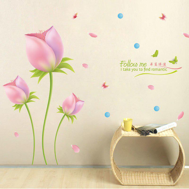 [Wall sticker ]Large Size Flower Butterfly Wall Stickers Home Decor Living Room Bedroom Kitchen Chil