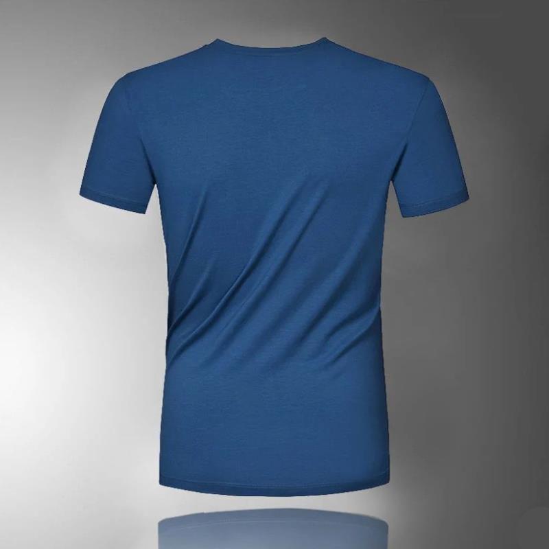 Modal T-shirt Summer Ice Silk Cool and Comfortable Tees Soft Breathable Casual Tops Men O-neck Short Sleeve Slim Shirt