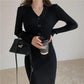 Long Slim Sweater Dress Over-the-knee Knitted Dress for Slim Dress Autumn and Winter Ladies Knit Long Skirt