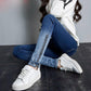 WTEMPO Women's Jeans High Waist Jeans Zipper Opening Button Foot Wide Leg Straight  Denim Big Pocket Trousers