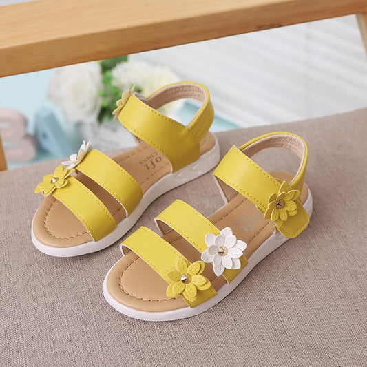 Girls Sandals Summer Children Sandals Korean Fashion Wild Flower Princess Shoes Baby Roman Shoes