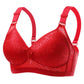 Women Plus Size Gather Anti-sagging Adjustable Bra Thin Mold Cup Four-breasted Rimless Sweat-absorbent Comfortable Jacquard Beautiful Back Bra