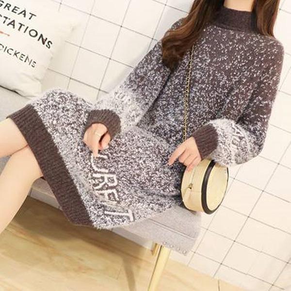Autumn and Winter Half High Neck Pullover Bottoming Shirt Thick Loose Mid-length Sweater All-match Comfortable Jacket