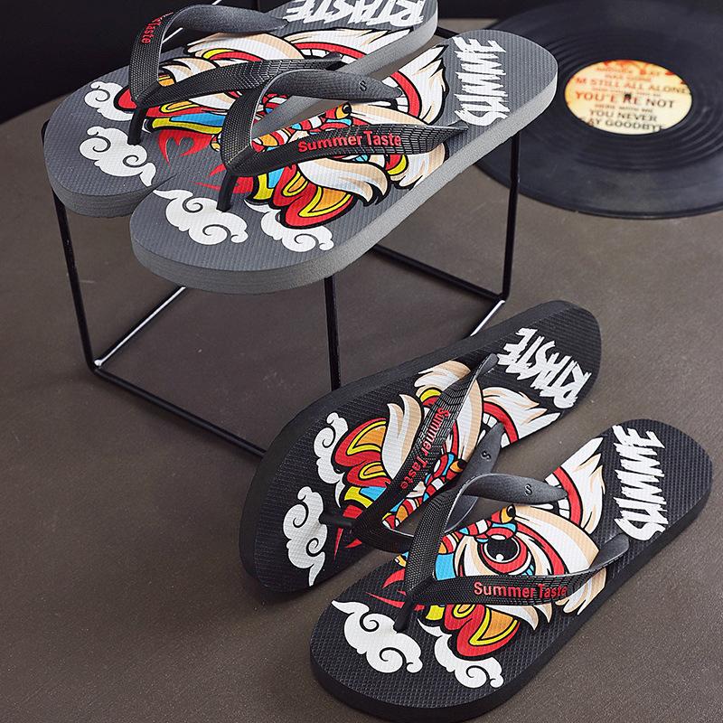 Summer Men Slippers Black Big Size Non-slip Male Sandals Fabric Shoeslace Outdoor Beach Men Flip-flop Flexible Shoes