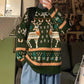 Autumn and Winter Loose Sweater Thick Style Lovers Jacket Hong Kong Style Korean Loose and Lazy Christmas Sweater