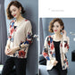 Autumn Winter Artificial Mink Cashmere Printed Knitted Cardigan Women's Short Sweater Coat Long-sleeved Loose Knitted Jacket