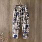 Cotton and Linen Printed Pants Women Loose Summer Thin Pants Women Plus Size Casual Pants Nine Points Harem Pants