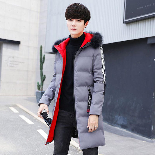 Medium and long section Leisure Cotton clothing Large size Down jacket Trend Men's clothes Winter