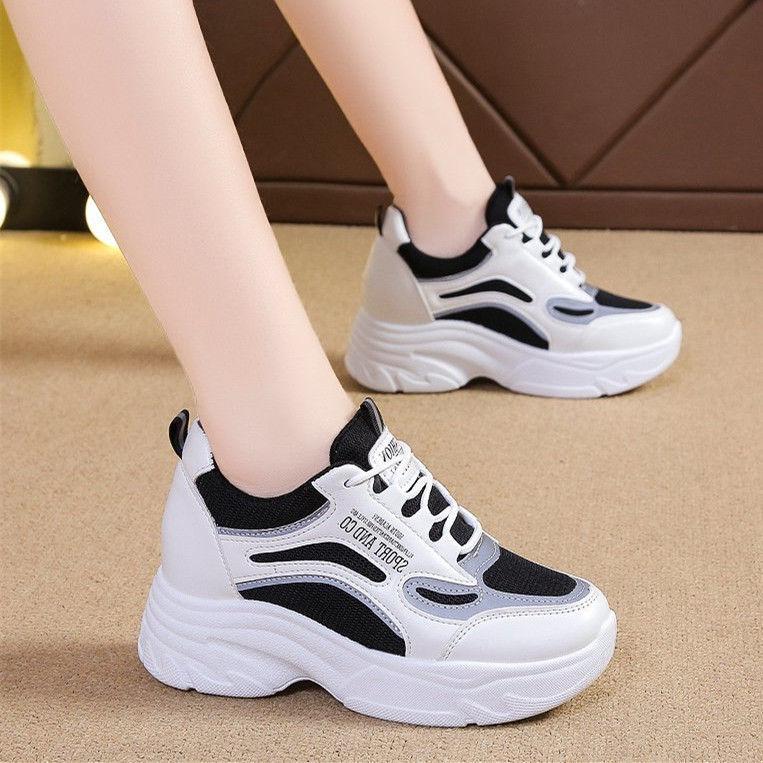 Women's Spring and Autumn Casual Versatile Shoes Waterproof Thick Sole High Heel Shoes Female Breathable Non Slip Flat Shoes