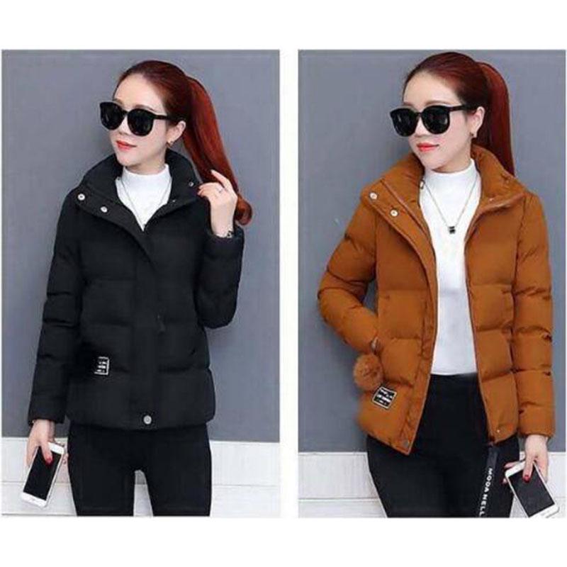 Winter Cotton Jacket Women Fashion Solid Color Large Size Thickening Warm Women Parkas