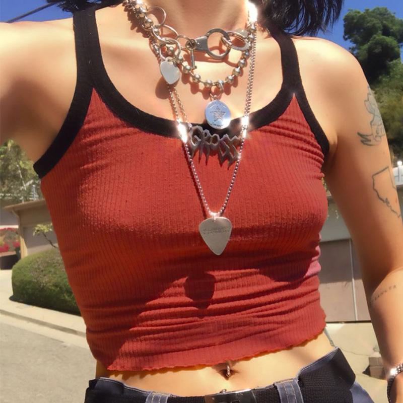 Summer Casual Panelled Spaghetti Strap Camis Top Women Fashion Sleeveless Tops Backless Wrap Basic Tops Streetwear