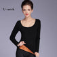 Women Winter Thermal Underwear Plus Velvet O-neck U-neck Tops Female Thicken Windproof  Comfortable Soft Lining Long Sleeve High Elasticity Slim