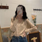Spring and Autumn Style V-neck Cardigan Short Long Sleeve Top Jacket Thin Sweater Knitwear Women's Trend