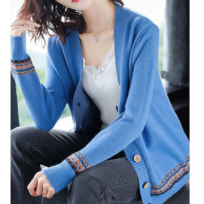 Autumn and Winter Style Korean Loose Knitted Cardigan Button Long-sleeved Sweater Fashion Coat Women