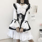 Black and White Gothic Style Maid Costume Lolita Dress Cute Japanese Costume Party Dress