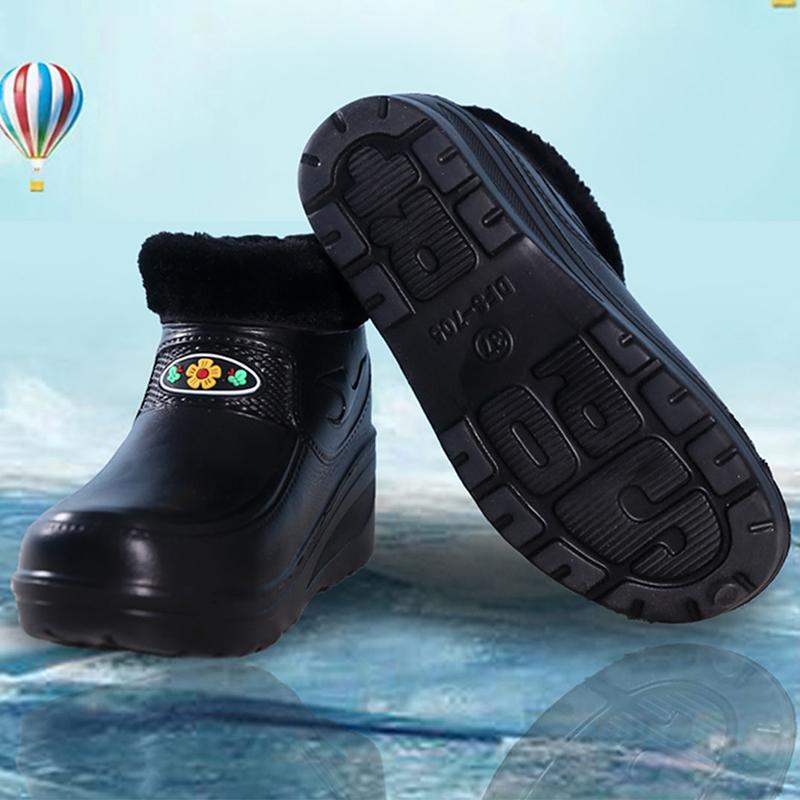Plus Velvet Warm Shoes Anti-skid Warm Waterproof Rain Boots EVA Car Wash Kitchen Plus Velvet Cotton Shoes Student Boots