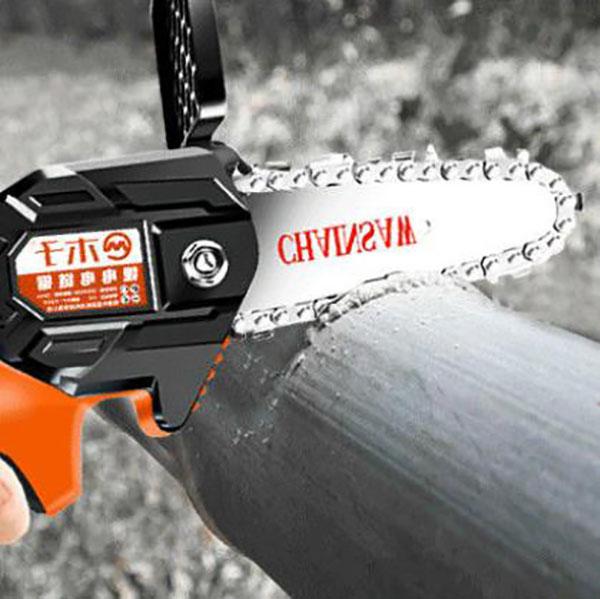 199VF Electric Chain Saw Set with Two Batteries 15cm Cordless Pruning Saw One-handed Logging Saw Garden Tools