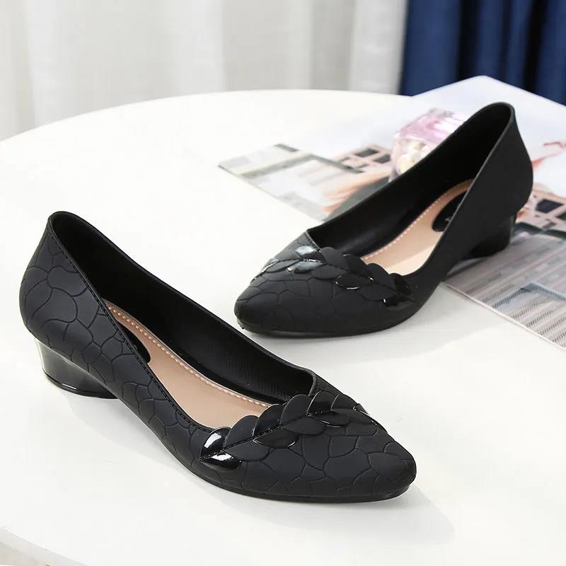 High Heels Flock Shoes Woman High Thick Heels New Women Pumps Party Shoes Pointed Toe Women Shoes