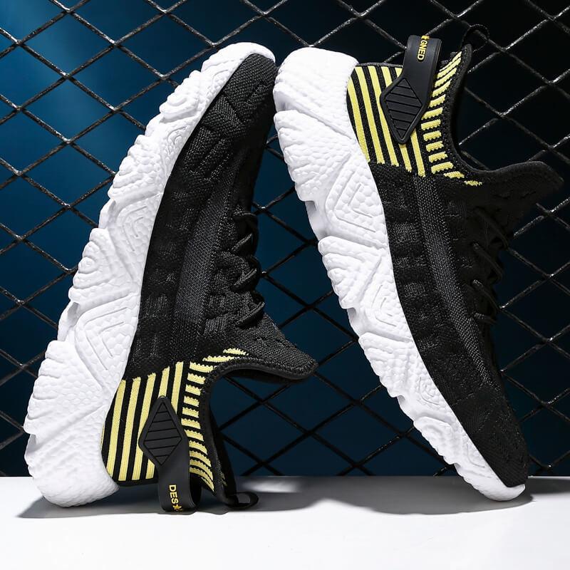 Comfortable Casual Shoes Men Breathable Walking Shoes Lightweight Sneakers Black Footwear Men Lace Up Running Shoes Men