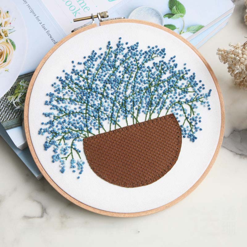 DIY Embroidery Ribbon Set Beginners with Embroidery Shed Sewing Kit Cross-stitch Decoration