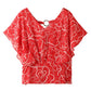 Summer Chiffon Shirt Short-sleeved Women's Temperament V-neck Bat-sleeve Cover Arm Thin T-shirt Women's Top