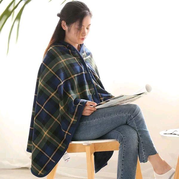 Multifunctional Flannel Blanket Anti-static Multifunctional Plaid Printing Cloak blanket for Office Home