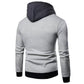 Zipper Men's Top Spring and Autumn Casual Fleece Coat Bomber Jacket Scarf Collar Fashion Hooded Men's Clothing Slim Hoodie