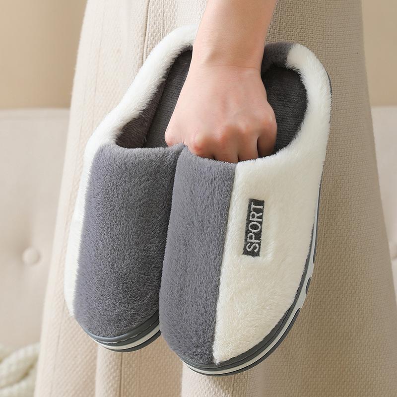 Women Men Slippers Autumn Winter Cute Casual Flat Shoes House Indoor Bedroom Home Cotton Comfortable Sliders Thick Warm Slippers Couples Lovers