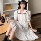 Summer Women's Tie Pompous Graceful Dress Simple Elegant Loose Slim Mid Long Pleated Solid Dress