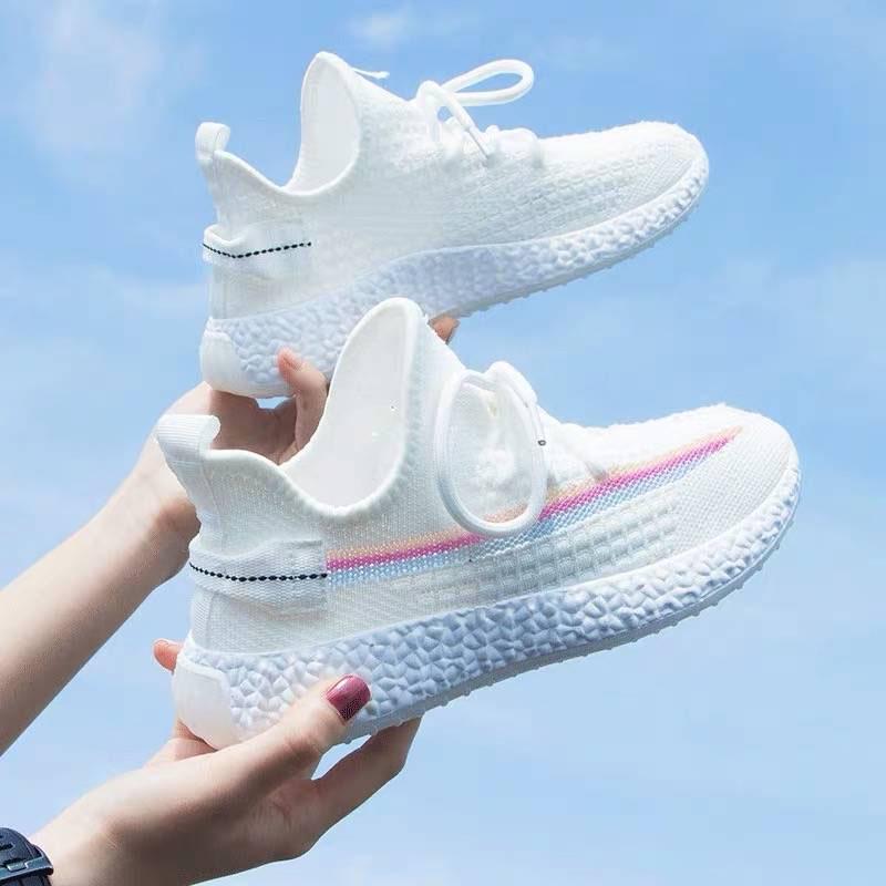 Spring and Summer Chameleon Coconut Shoes Women's Sports Breathable Ins Breath White Running Shoes