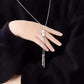 Women's Sweater Necklace Pendant Necklace Diamond Bamboo Necklace Long Clothes Decorative Chain Personalized Ornaments Mom Daughter Gifts Jewelry