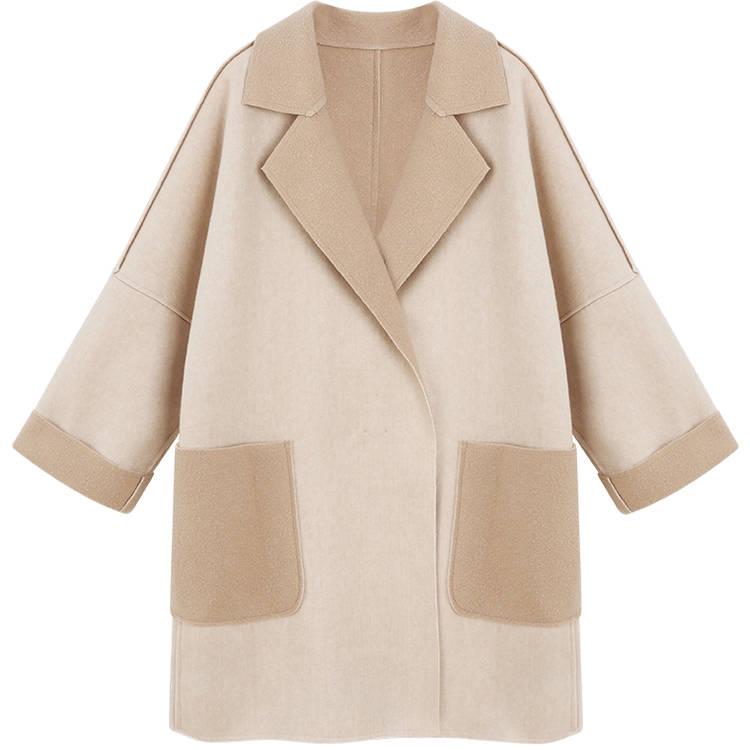 Woolen Coat for Women Winter Slim  Women Woolen Jacket 2019 Casual Solid Color Long Sleeve Overcoats