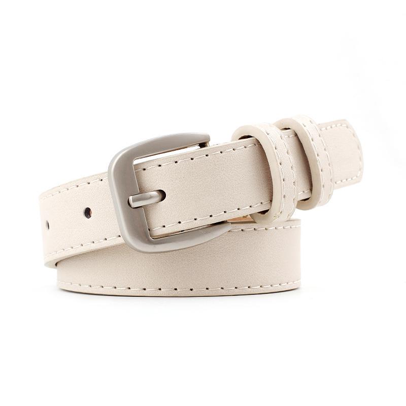 Waist Belt Teenager Boys Girls Students Buckle Waist Belt Leather Solid Color