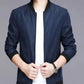 Men's Spring and Autumn Stand Collar Thin Coat Plaid Casual Slim Jacket Middle-aged High Quality Baseball Uniform Jacket