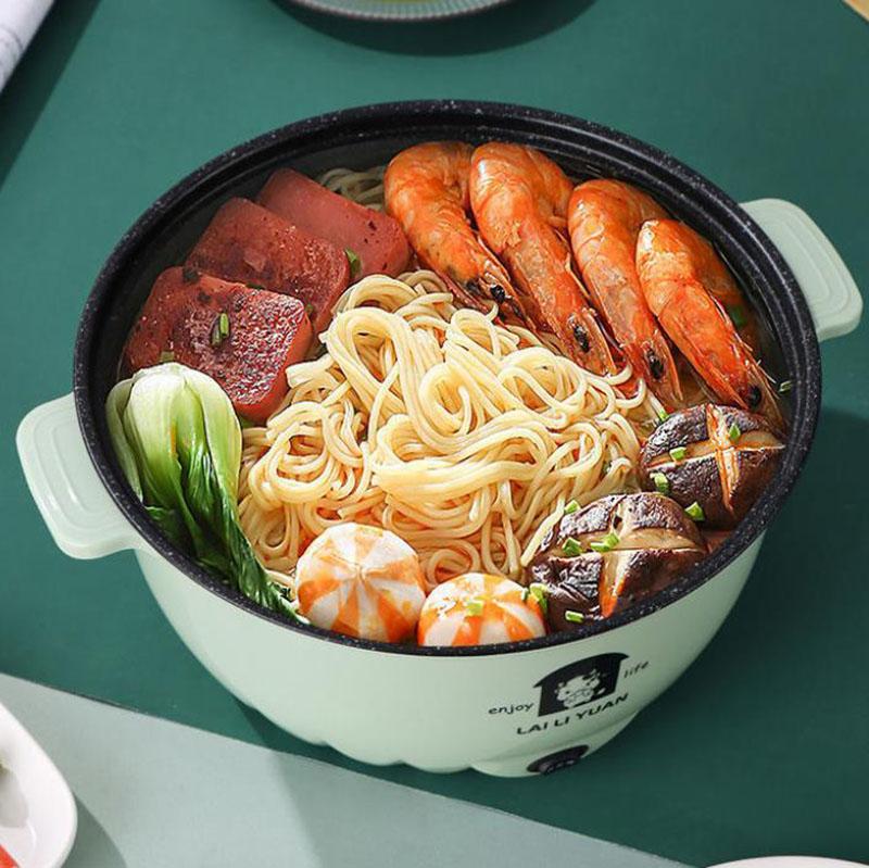 800W 24cm Electric Heat Pot Small Frying Pan Non-stick Pot Multi-function Electric Skillet Wok for 2-3 People