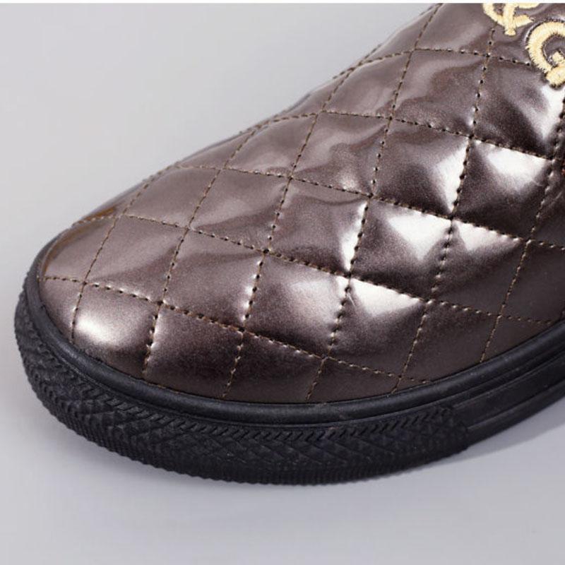 Winter Plus Velvet Keep Warm Ladies Cotton Shoes Flat Non-slip and Waterproof Leather Shoes