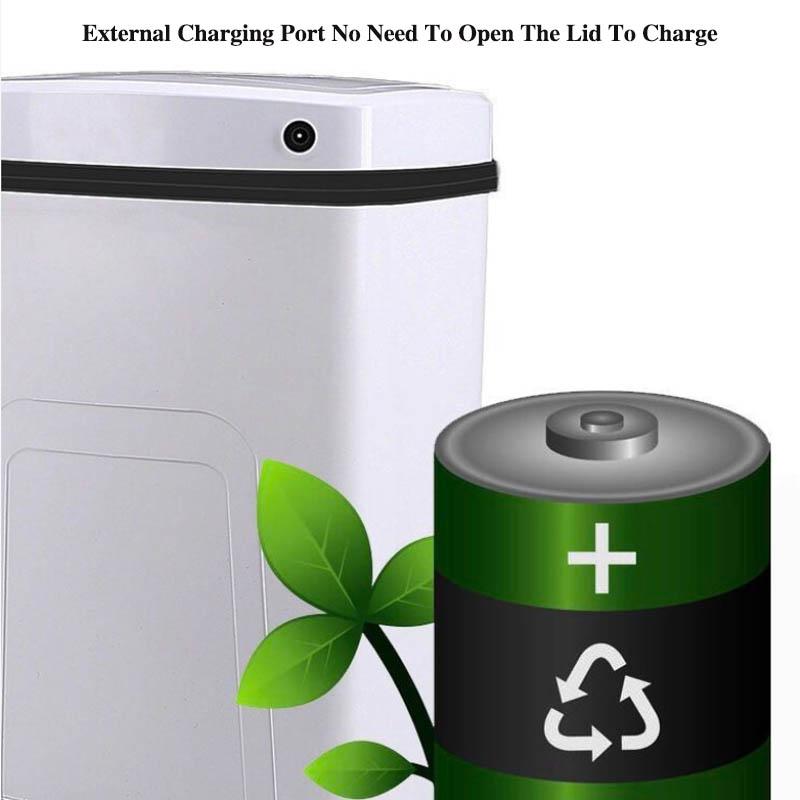 Smart Trash Can Induction Automatic Household Living Room Bedroom Bathroom with Lid Charging Trash Can Large