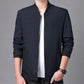 Men's Business Spring and Autumn Jacket Solid V Neck Stand Collar Jackets Men's Baseball Uniform Jacket Slim Fit Clothing Dad Outfit